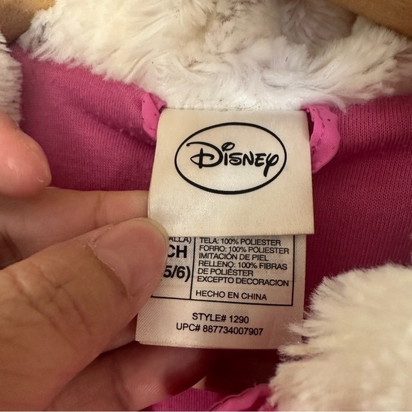 Disney Princess Puffer Winter Coat Jacket Toddler Small Hooded Embroidered Pink‎ - Picture 8 of 16
